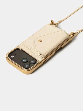 NWT Bandolier Remi Chain Magnet Case for iPhone 17Pro -Ivory/Croc Gold MSRP $168